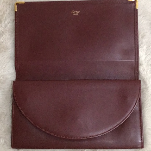 CARTIER Vintage Flap Kiss Lock Bifold Long Wallet Excellent Condition - Picture 9 of 16